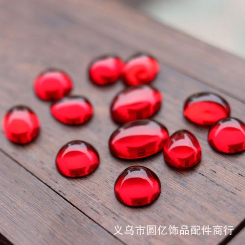 琉璃玻璃大紅色戒面 廠家直供，點亮DIY服裝輔料與手工發飾之美
